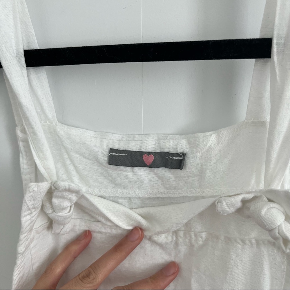White Linen Jumpsuit One-Size - Picture 2 of 3